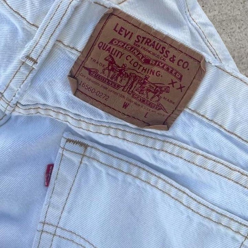 Vintage 90s Levi's 560 White Tapered Mom‎ Jeans Womens 16M High Rise
